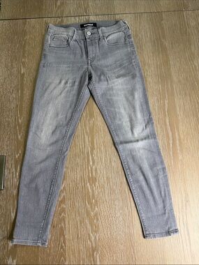 Gently used Express Women's Light Gray Skinny mid rise stretch jeans